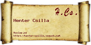 Henter Csilla névjegykártya